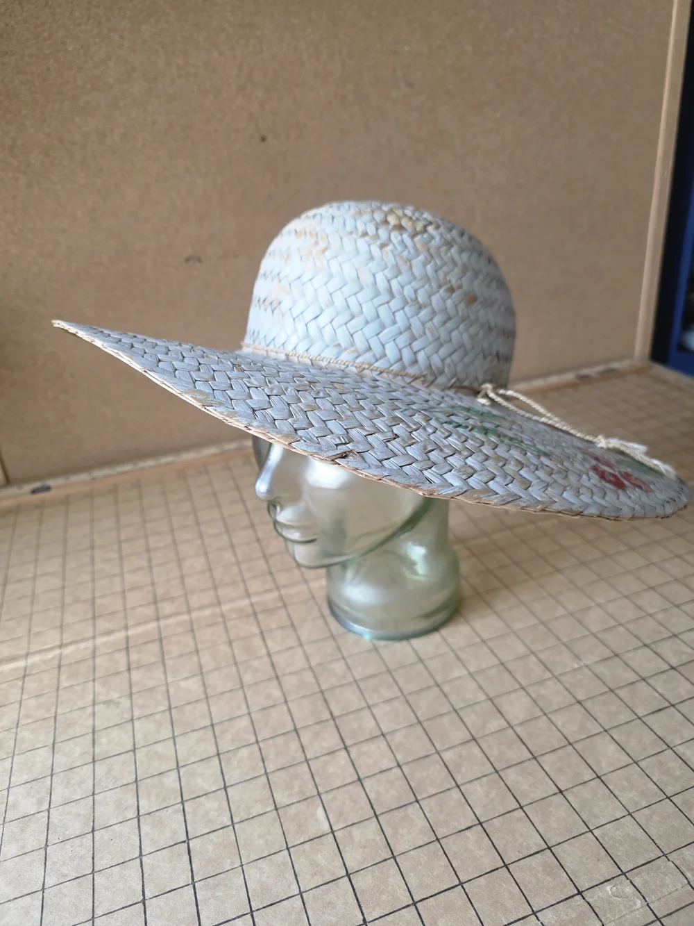ABO Bravo NWT Hand‑Painted Straw Sun Hat Floral Wide Brim Boho Cottagecore - Picture 3 of 14